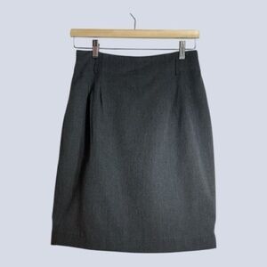 Limited Charcoal Gray Wool Blend Classic Pencil Skirt mid Length Size 8